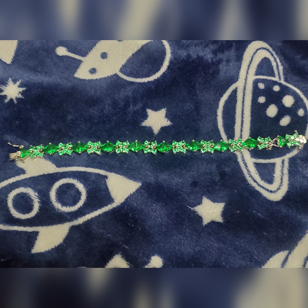 Green Gemstone 925 Bracelet